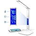 INNOKA UL Certified 180 Degree Adjustable LED Desk Lamp, Table Lamp with 3 Color Temperatures, 5-level Dimmer, Built in LCD Display Temperature, Clock, Calendar with 5V USB Charging Port