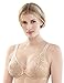 Full Figure Plus Size Wonderwire Front-Closure Stretch Lace Bra Underwire #9245 Café