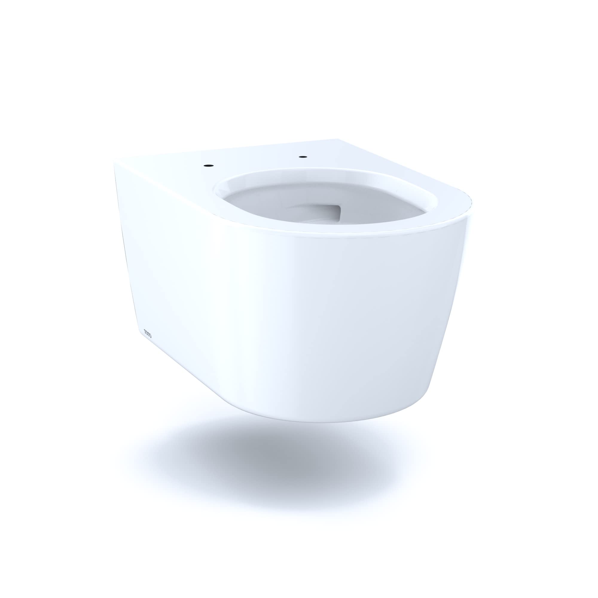 Photo 1 of TOTO RP Wall-Hung Contemporary D-Shape Dual Flush 1.28 and 0.9 GPF Toilet with CEFIONTECT, Cotton White - CT447CFG#01