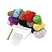 16 Colours Wool Fibre Materials Spinning Craft Materials Starter Kit Needle Felting Hand Spinning Materials Wool Felt Tool Set