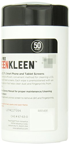 Read Right Alcohol-Free ScreenKleen, 50 Wipes per Tub (RR1491)