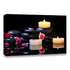 Canvas Wall Art Christmas Candles for Celebration Painting Artwork for Home Prints Framed - 12x18 inches
