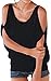 PINUPART Women's Casual Summer Loose Shirt Cold Shoulder Top XXL Black