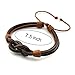 JEWELRIESHOP Young and Cool Handmade Countryside Style Genuine Real Leather Braid Infinity Lock Bracelet,Adjustable