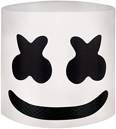 Marshmello Helmet DJ Marshmello Mask Shape Keeping DJ Marshmello Mask for Halloween Mask Props Full Head Mask Halloween Costumes Cosplay Mask White