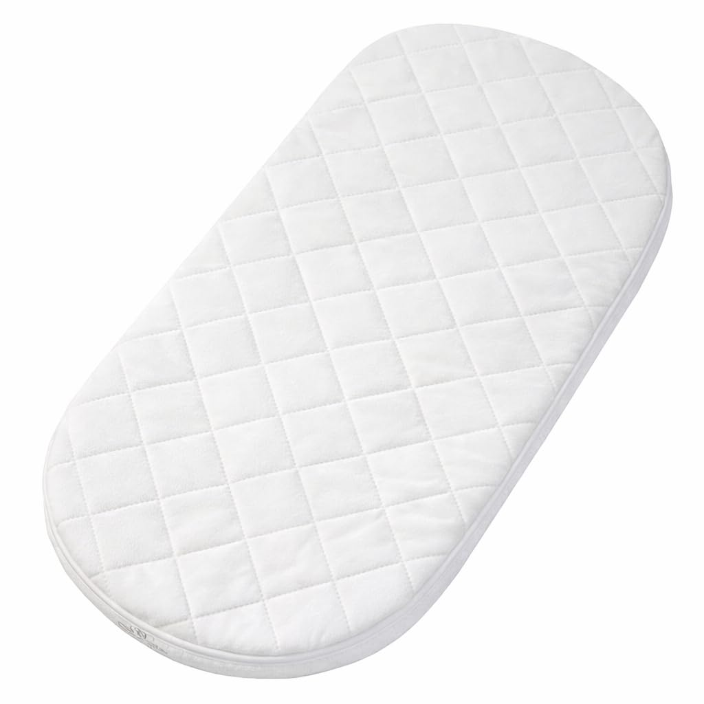 Microfibre Hypoallergenic Moses Basket Mattress 74X30 x 4cm Thick Oval Shaped (Baby Product