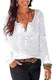 Mulisky Summer Loose Long Sleeve Shirts Tops Stylish Blouses for Women