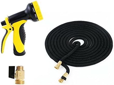 NEW Expandable Garden Hose with Brass Connectors, 10-Pattern Spray Nozzle. High Pressure. Great flexible hose for all of your watering needs! A must add hose pipe for your gardening tools! (100 feet)