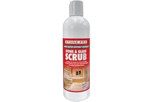 Stone Pro Stone and Glass Scrub - Hard Water Stain Remover - Remove Spots on Glass, Natural Stone, Quartz, & Metal Fixtures (Pint)