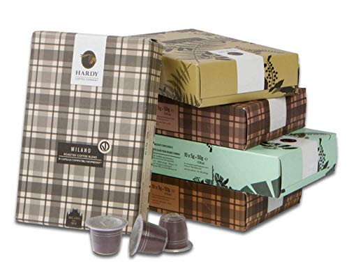 Caffe Hardy Italy Espresso Capsules Variety Pack, 50 Single Cup Coffee Pods Compatible with Nespresso Original Machines, Family-owned in Milan Since 1954