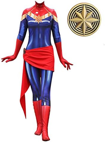Seyoo Halloween Ladies Captain Zentai Cosplay Costumes Women 3D Style Lycra