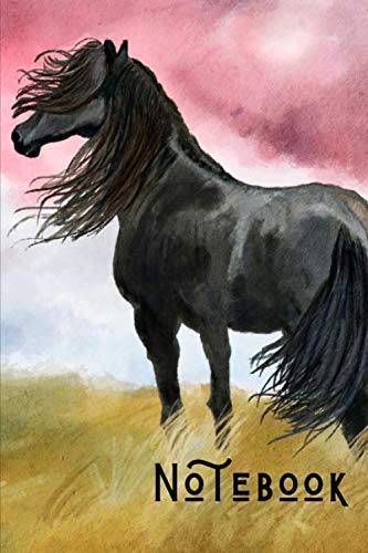 NOTEBOOK: With Horse on Cover /Classic Elegant Journal Notebook for adults - 120 dot lined pages (6''x9'')