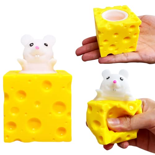 Squishy Cheese Stress Balls Pop Fidget Toys (1Pack) Animal Stress Ball