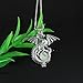 2 Pcs Mix Glowing Dragon Luminous Beads Pendant Necklace Alloy Jewelry Blue Green Linght 18 Inches