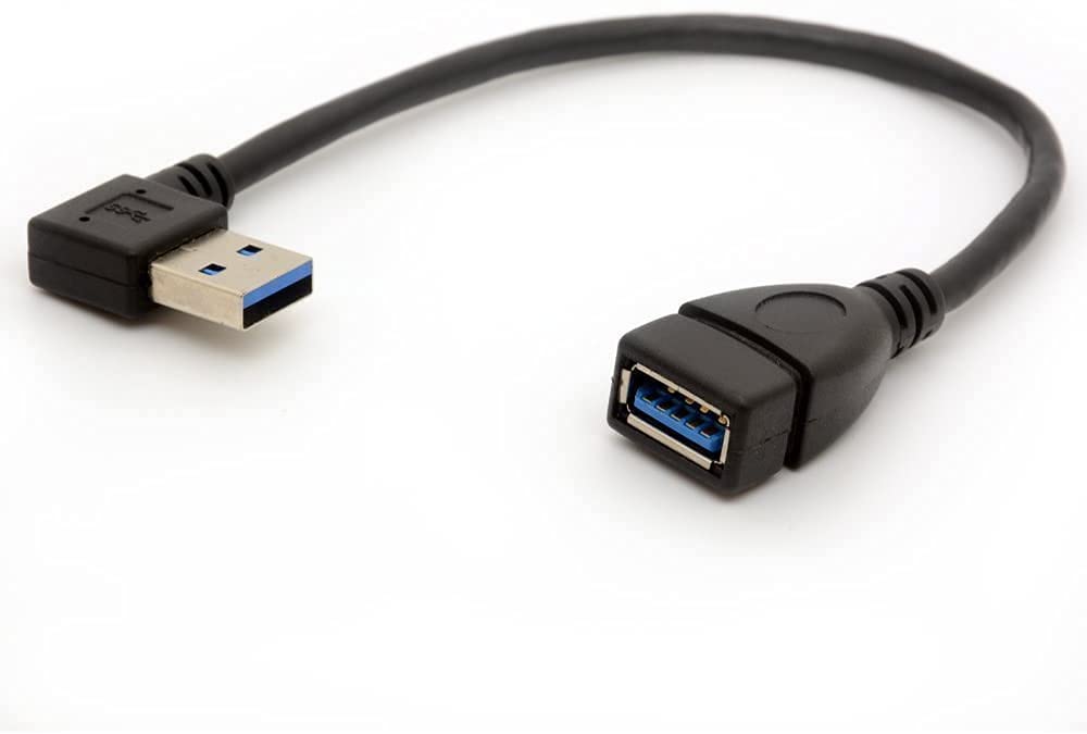 USB 3.0 Extension Cable Right Angle 90 Degree Adapter Type A Male To Female High Speed Connection, Super fast 5Gbps Data Transfer Sync lead (RIGHT)