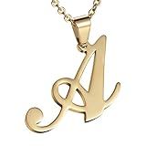 Besteel Womens  Stainless Steel Alphabet Initial Letters Pendant Necklace From A-Z