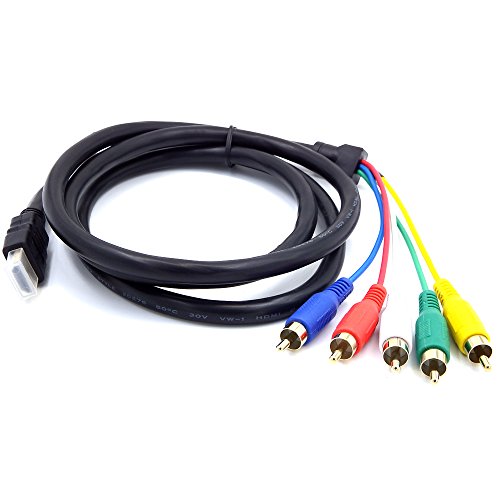 ANRANK HR10815AK 5FT/1.5M HDMI Male to 5RCA RGB Audio Video AV Component Adapter Converter Cable Cord