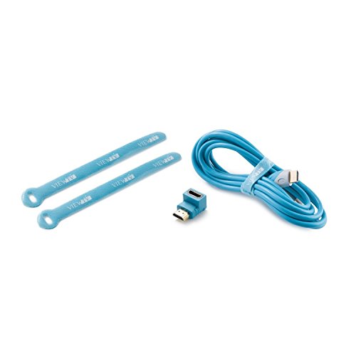 HomeWorx Flat HD Digital Indoor TV Antenna (2 Pack) + ViewTV HDMI Cable