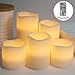 Classic 5 Piece Flameless Pillar Candles, Real Wax Flickering LED Battery Powered Fake Set No Heat and Safe, Perfect for Holiday Decor, Xmas, Weddings, Centrepieces - 12 Color Remote Control and Timer