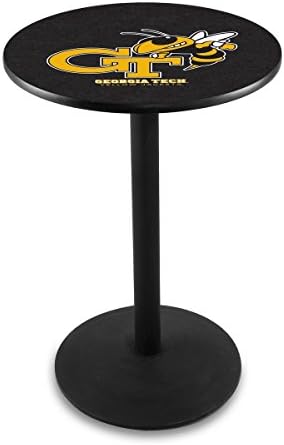 L214 - 42" Black Wrinkle Georgia Tech Pub Table with 36" dia. top by Holland Bar Stool Co.