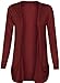Fashion Wardrobe Womens Long Sleeves Drop Pocket Boyfriend Cardigan Ladies Open Casual Tops 8-14 (USA 6-8 / UK 6-10 (S/M), Wine)