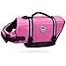 Vivaglory Ripstop Dog Life Jacket, Reflective & Adjustable Preserver Vest with Enhanced Buoyancy & Rescue Handle, Pink, Large