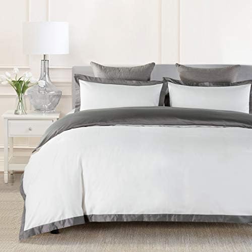 JOHNPEY Duvet Cover King (1 Duvet Cover+2 Pillow Shams), 100% Egyptian Cotton,Soft and Breathable with Button Closure