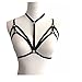VESNIBA Alluring Women Harness Bra Elastic Cage Bra Strappy Hollow Out Bra Bustier (M, Black)