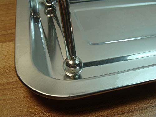Bird Tabletop Perch Stand Stainless Steel Play Gym Playstand with Cups and Tray for Budgie Parakeet Cockatiel Conure (S)