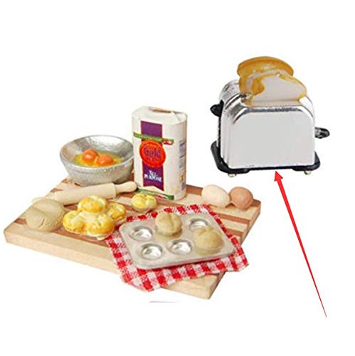 EatingBiting 1:12 Dollhouse Miniature Furniture Toaster Bread Machine Kitchen Cookware 3Pcs Kit for Kitchen Decoration, Bread Maker Toys for Kids - Thumbnail 7