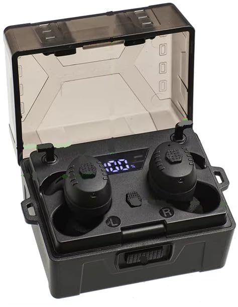 Omana Electronic Shooting Earplugs Totems Noise Canceling Hearing Protection Earmuff for Hunting/Tactical Shooting/Military/Music Events (Black)