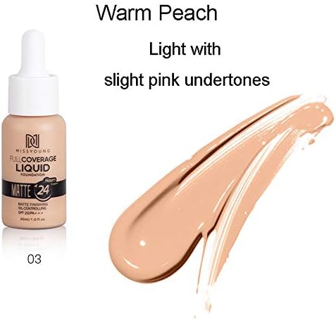 Liquid Foundation 30ml, New Matte Oil Control Concealer Liquid Foundation, Soft Matte and Long Wear (30ML, C)