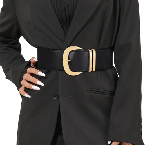Wide Waist Belt for Dresses Suede Chunky Gold Buckle Fashion Thick Belt Women Wide Belt for Dresses Chunky Belt Fashion Suede Belt  main image 2