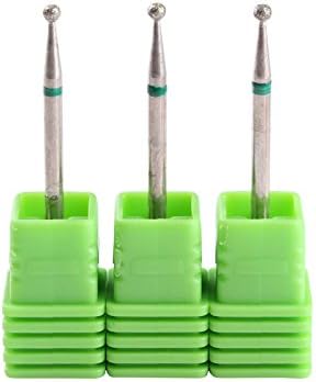 MZCMSL3pcs Diamond Cuticle Round Bits, Portable Rotary Electric Nail File, 3/32 Manicure Bits, 2.34 MM