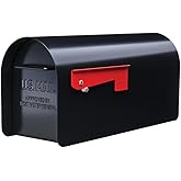 Architectural MAILBOXES Ironside Large Capacity Galvanized Steel black, Post-Mount Mailbox, MB801BAM, Metal, Black