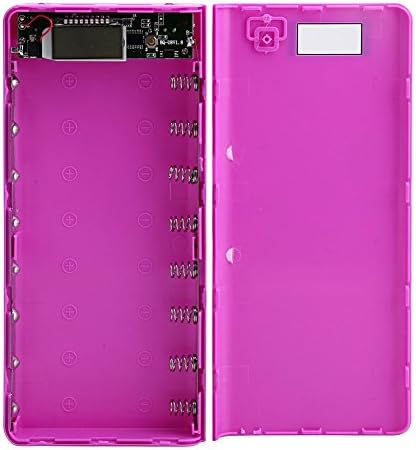 Dairyshop USB Power Bank Charger Case DIY Pack 8pcs 18650 Battery Holder for Mobile Phone (Hot Pink)