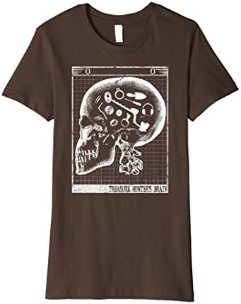 Womens Detectorist Brain Scan Shirt Metal Detector Treasure Hunter XL Brown
