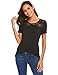 SUNAELIA Women T-Shirts Cotton Tee Basic Short Sleeve Loose Casual Shirt Fitting Tunic Tops