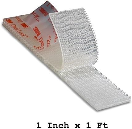 Dual Lock Replacement E-ZPass Mounting Strips, Clear, 1 Inch x 1 Ft Roll - Cut Down to Your Preferred Size