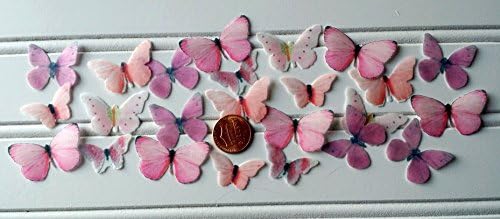 Edible Pastel Pink Mini Butterfly Cake/ Cupcake Toppers Set of 24