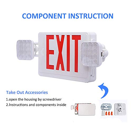 image for Exit Signs, AUSPICE LED Exit Sign Battery, Emergency Exit Sign, Self C