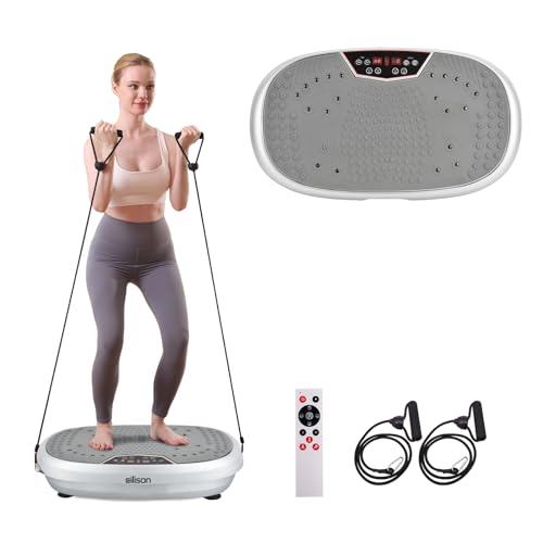 EILISON FitMax 3D XL Vibration Plate Exercise Machine - Whole Body Workout Vibration Platform w/Loop Bands - Lymphatic Drainage Machine for Weight Loss, Shaping, Wellness, Recovery