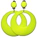 Neon Fluorescent Large Retro Hoop Dangle Costume Earring