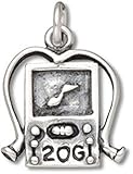 Sterling Silver 3D MP3 Player With Head Phones Charm