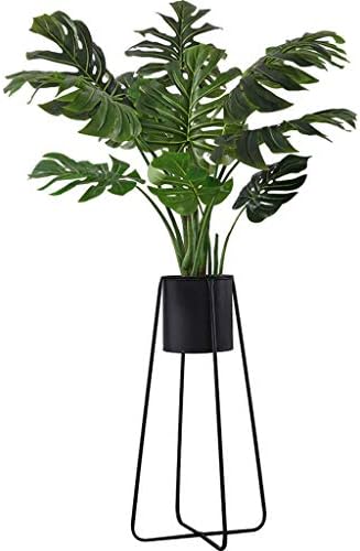 HZTWS Flower stand multi-layer wrought iron modern minimalist Nordic style home indoor living room bedroom floor-standing decorative plant stand (Color : Black, Size : M)