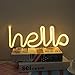LED Hello Shape Neon Word Sign Neon Letters Light Art Decorative Lights Wall Decor for Baby Room Christmas Wedding Party Supplies (Warm White Hello)