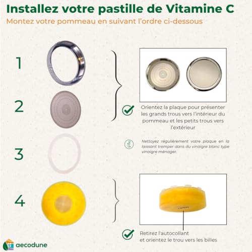 Aecodune XL Vitamin C Premium Shower Head with Water Filter - Become Sublime - Anti-Limescale Shower, Removes 99% Chlorine & More - Beauty & Purity - Eco Water Filter with Scents & Pressure