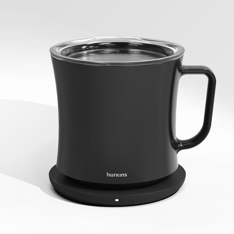 hurkins Smug, up to 149℉ Coffee Mug Warmer & Mug