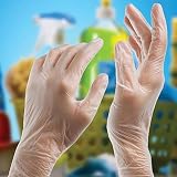 REAL ACCESSORIES New Clear Vinyl Gloves Medium 100pcs Powder Free Box view 7