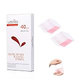 Waxkiss Cold Wax Strips with FDA Hair Removal Face Armpit Legs Bikini and Any Undesired Body Hair Waxing Paper Exfoliating 40 Counts Rose